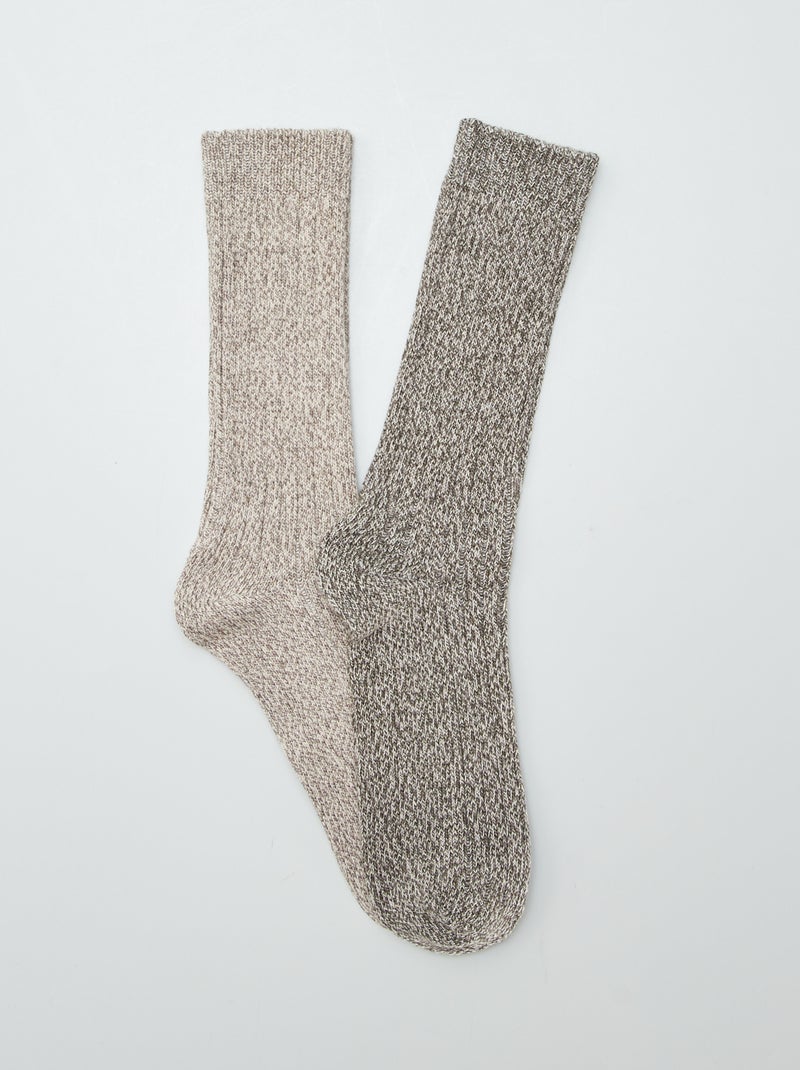 Sokken van gespikkeld tricot GRIJS - Kiabi