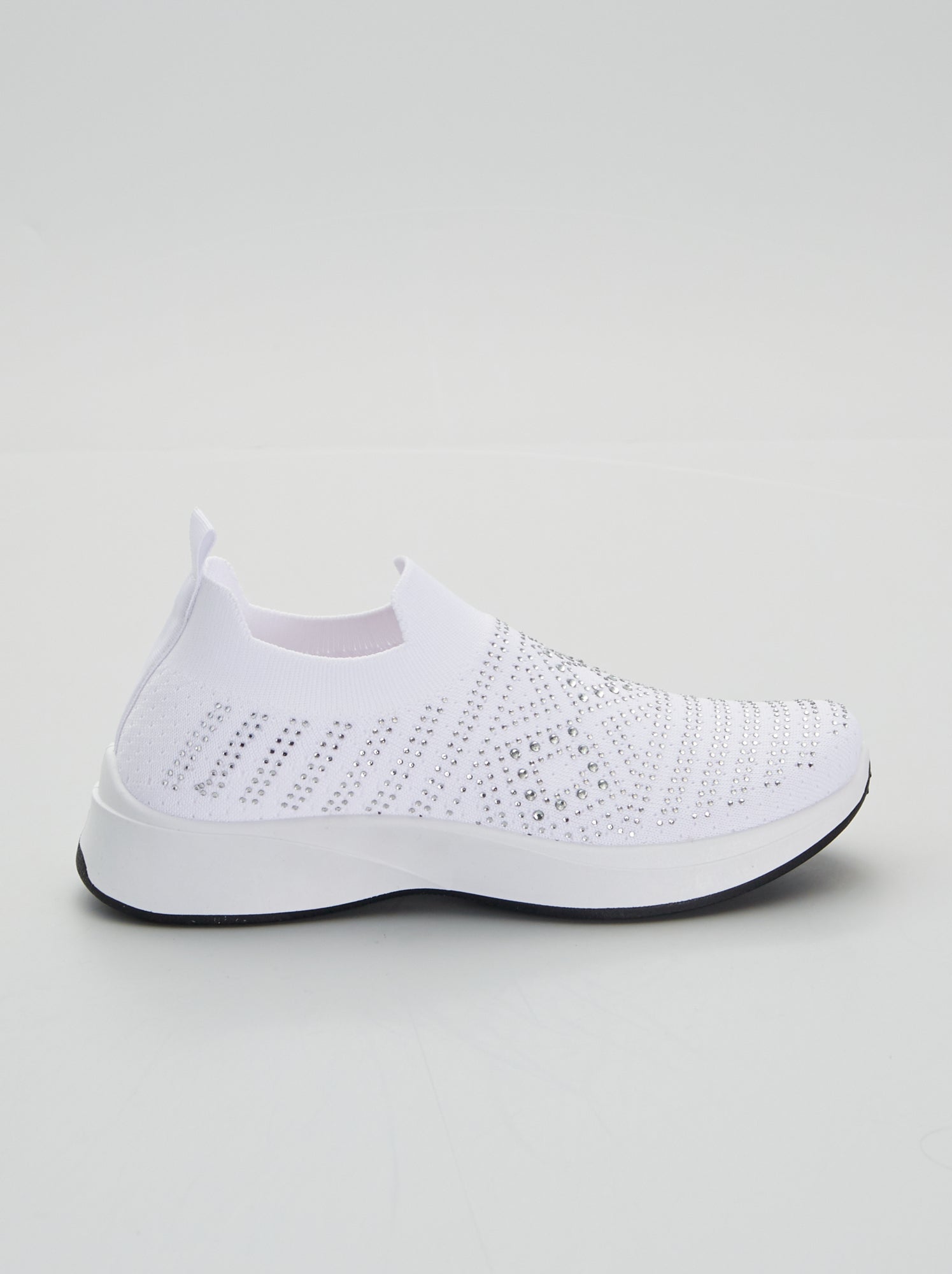 Soksneakers met stras - wit - Kiabi - 20.00€
