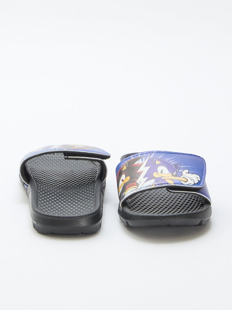 Sonic slippers met klittenband Zwart - Kiabi