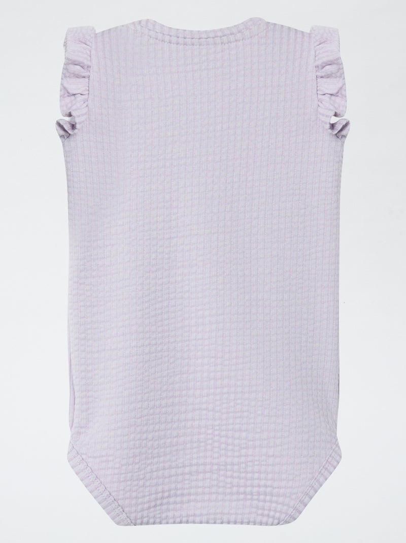 Speelpakje met wafeltextuur 'Guppy' PAARS - Kiabi