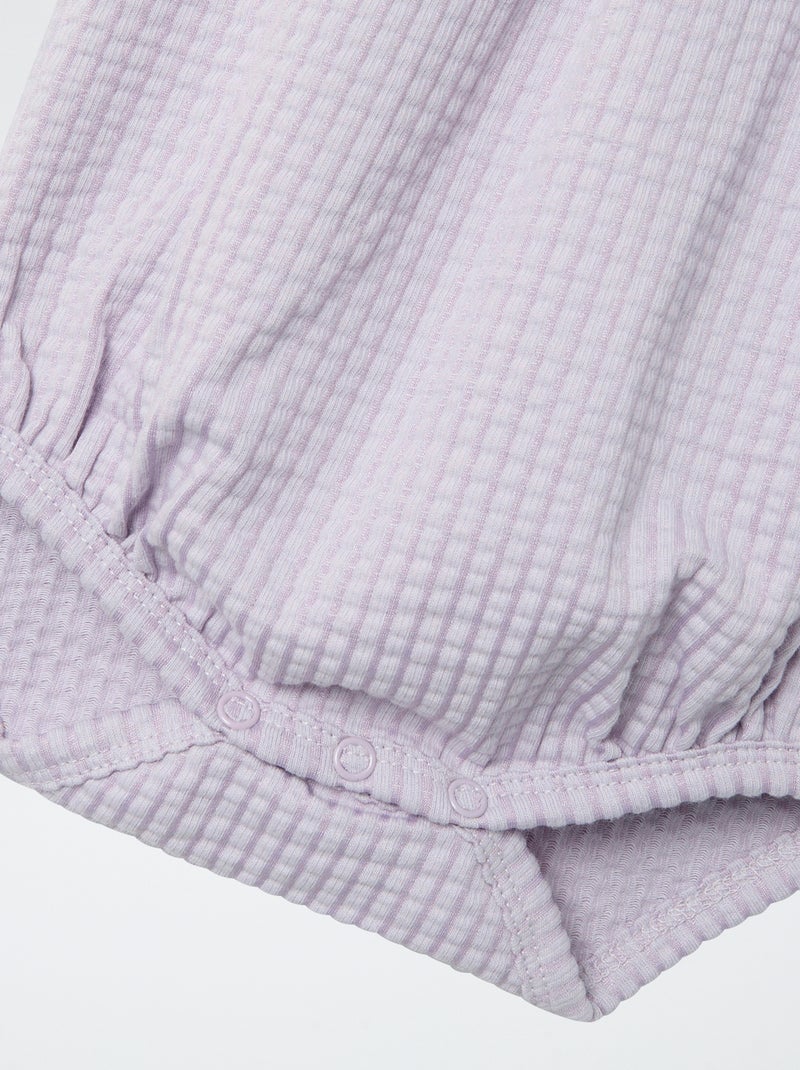 Speelpakje met wafeltextuur 'Guppy' PAARS - Kiabi