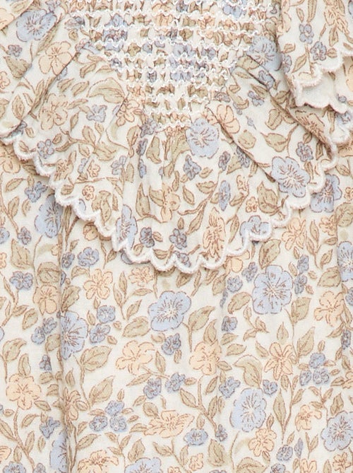 Speelpakje van zachte, luchtige katoen met ruches op het voorpand - Kiabi