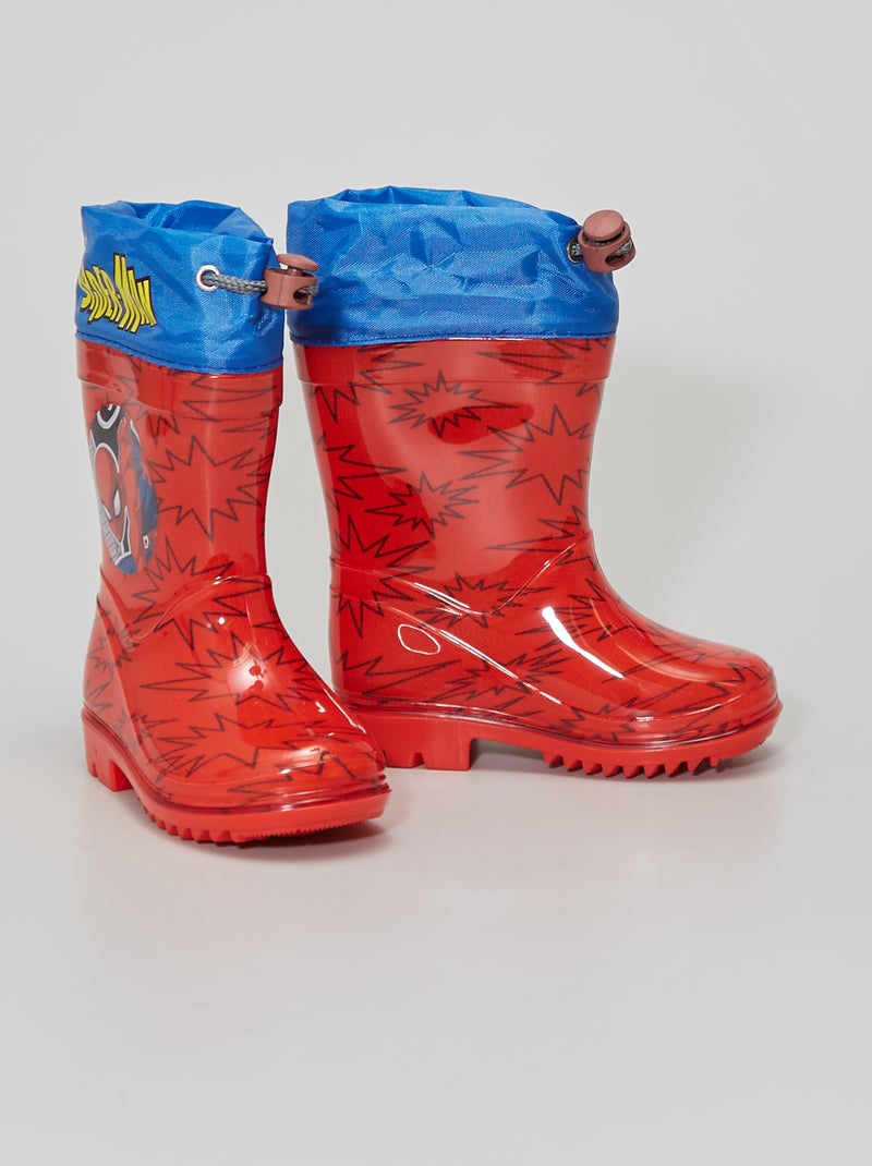 Spider-Man-regenlaarzen rood - Kiabi
