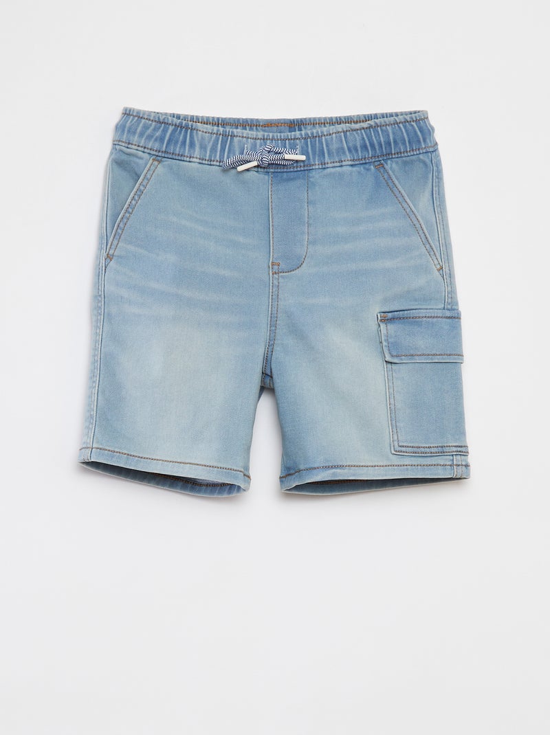 Spijkerbermuda met elastische taille BLAUW - Kiabi