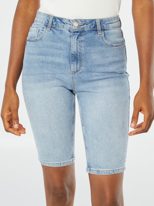 Spijkerbermuda met hoge taille - Kiabi