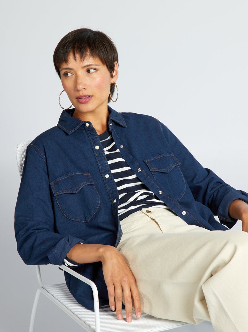 Spijkerblouse BLAUW - Kiabi