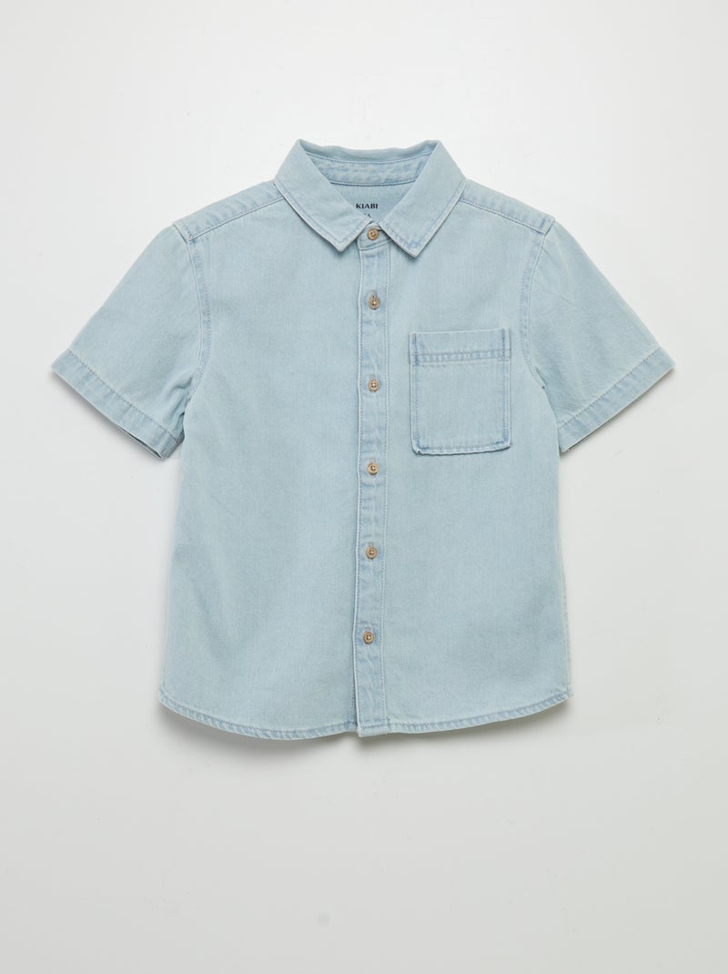 Spijkerblouse met korte mouw BLAUW - Kiabi