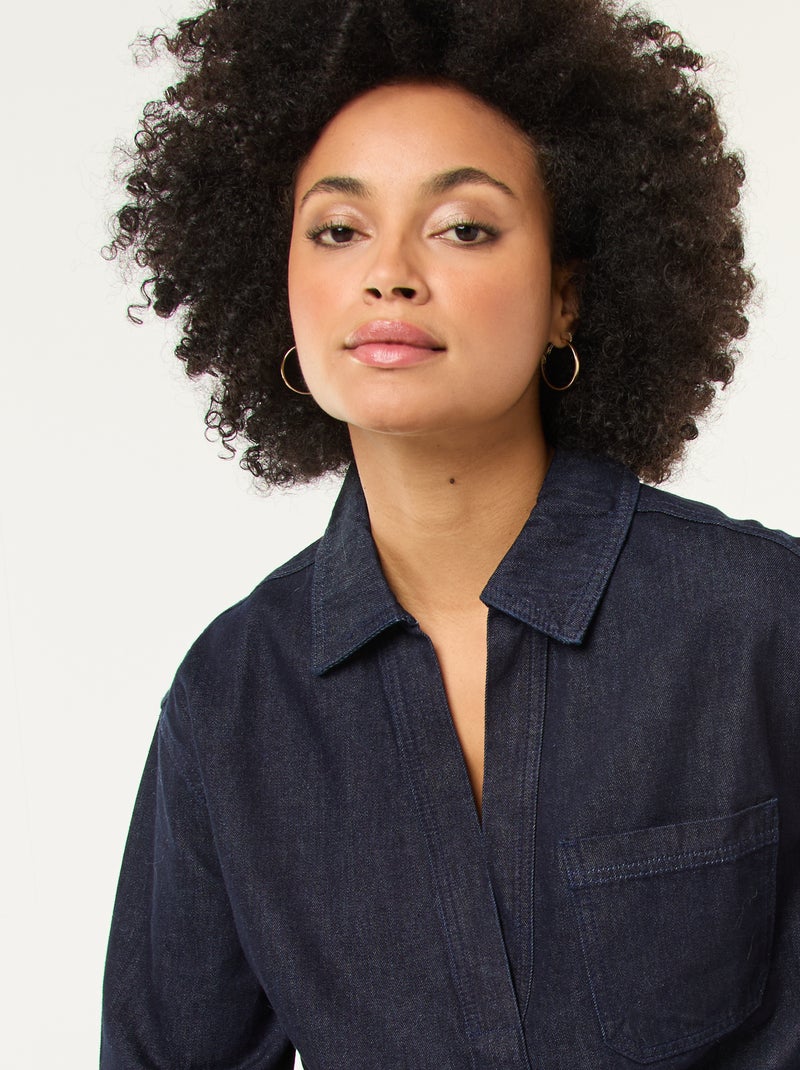 Spijkerblouse met lange mouw Blauw - Kiabi