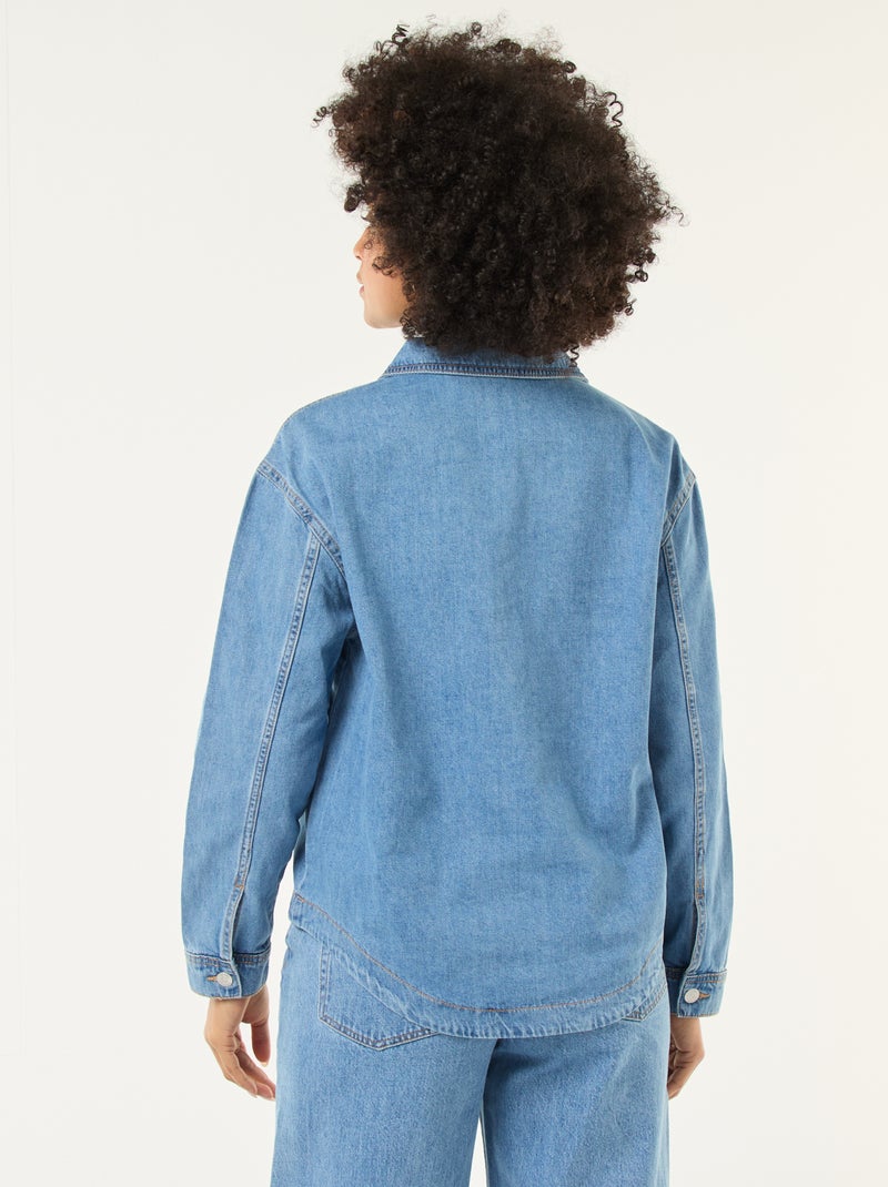 Spijkerblouse met lange mouw Blauw - Kiabi
