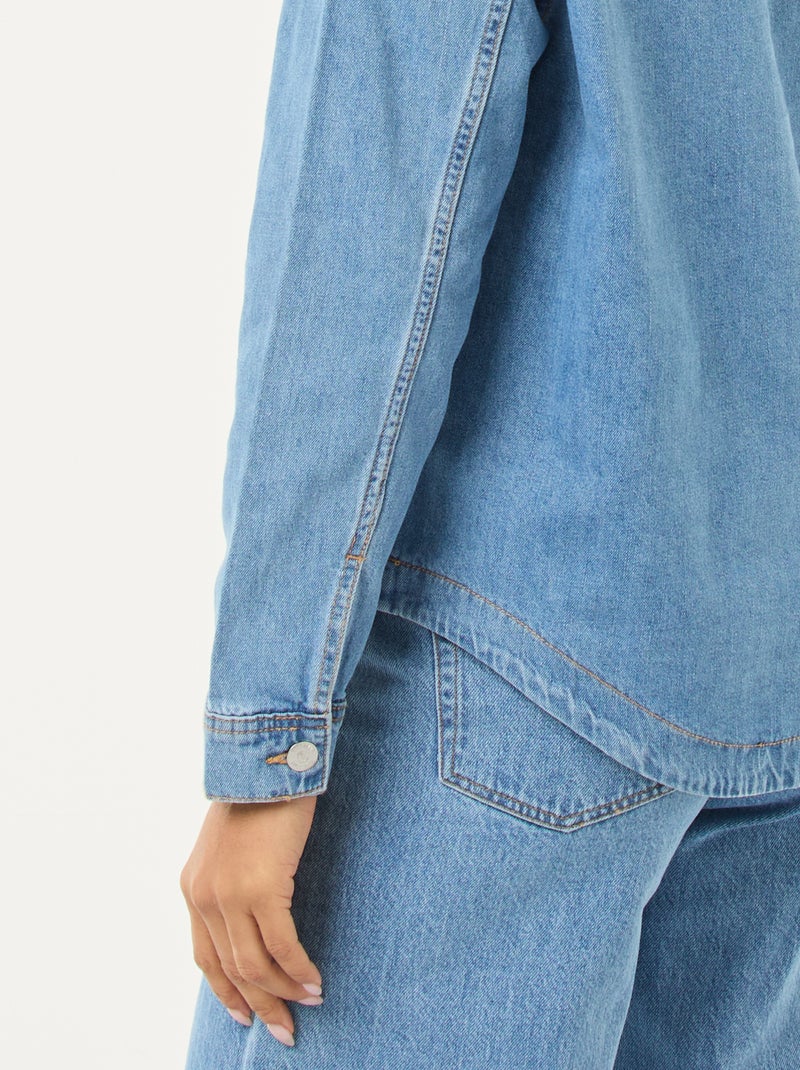 Spijkerblouse met lange mouw Blauw - Kiabi