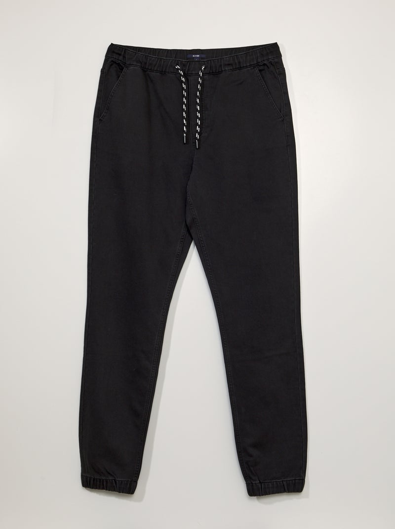 Spijkerbroek in joggingbroekstijl +1m90 - L38 ZWART - Kiabi