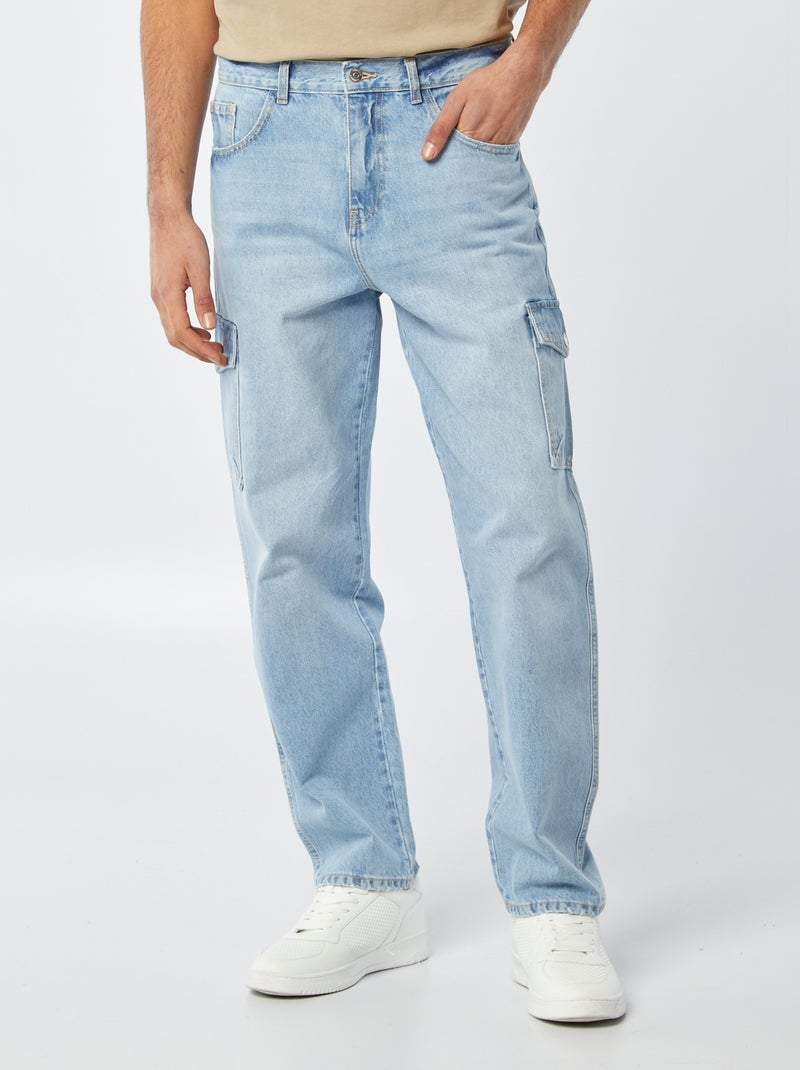 Spijkerbroek met veel zakken BLAUW - Kiabi