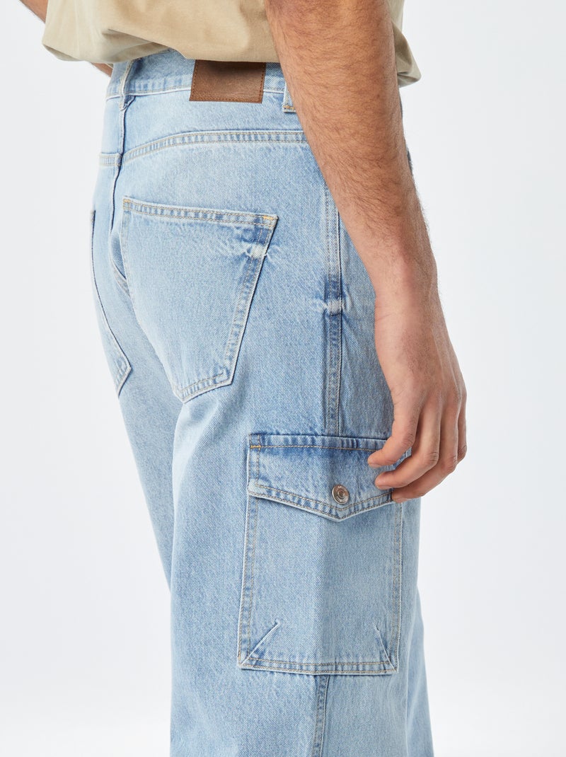 Spijkerbroek met veel zakken BLAUW - Kiabi