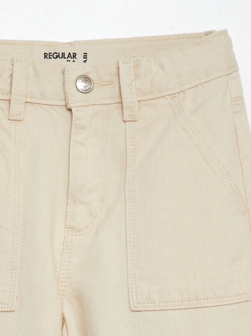 Spijkerbroek met veel zakken WIT - Kiabi