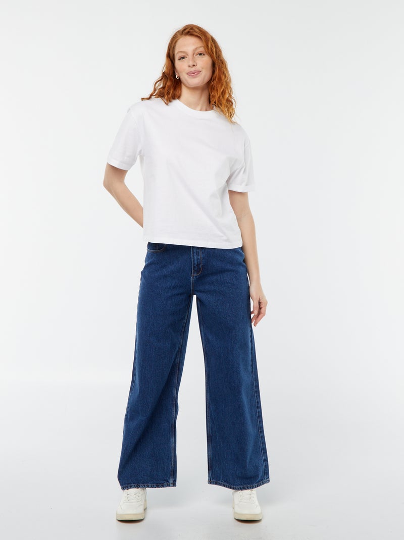 Spijkerbroek met wijde pijpen - L28 BLAUW - Kiabi