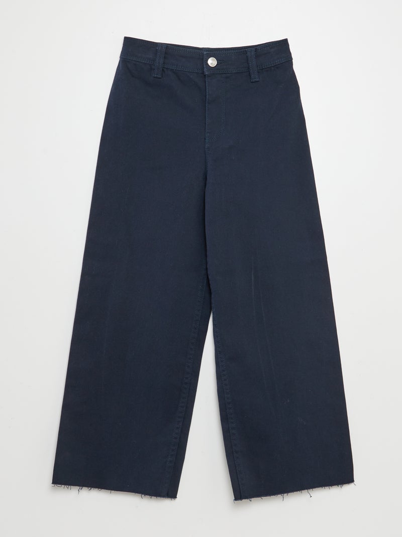 Spijkerbroek met wijde pijpen BLAUW - Kiabi