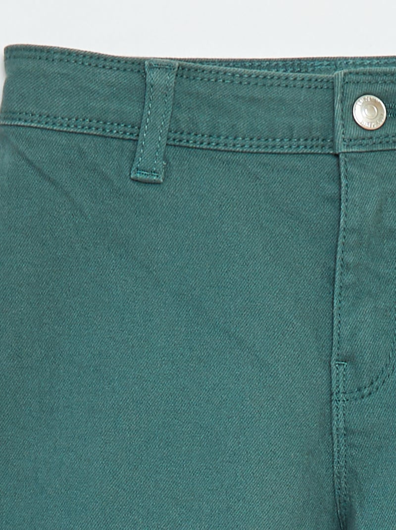 Spijkerbroek met wijde pijpen Groen - Kiabi