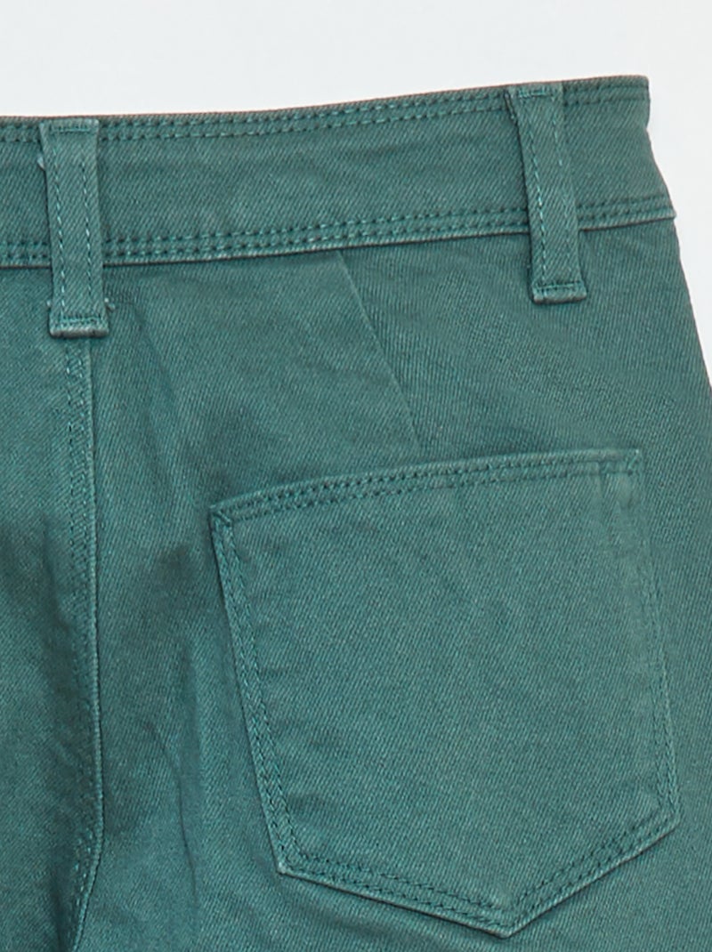 Spijkerbroek met wijde pijpen Groen - Kiabi