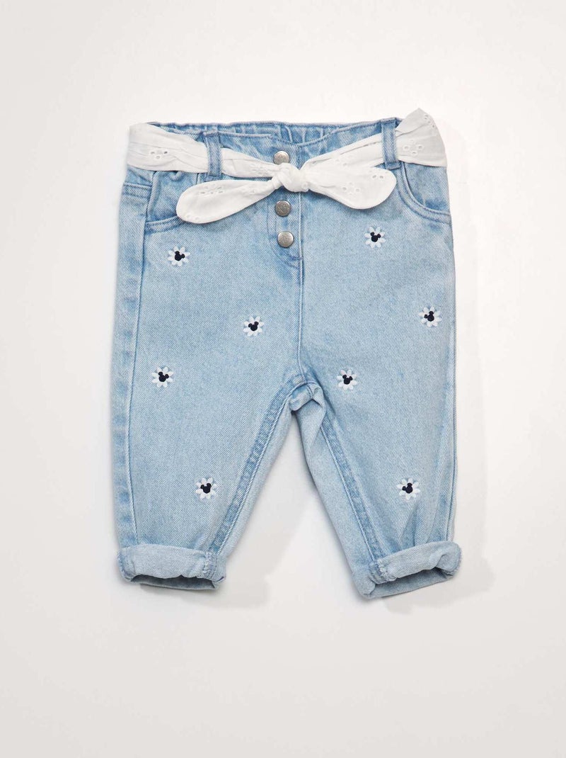 Spijkerbroekje met borduursels 'Mickey' BLAUW - Kiabi