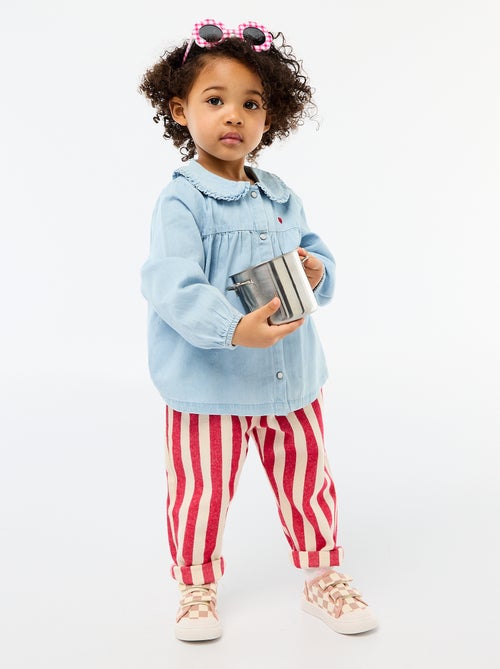 Spijkerhemdje met geborduurd hartje - Kiabi