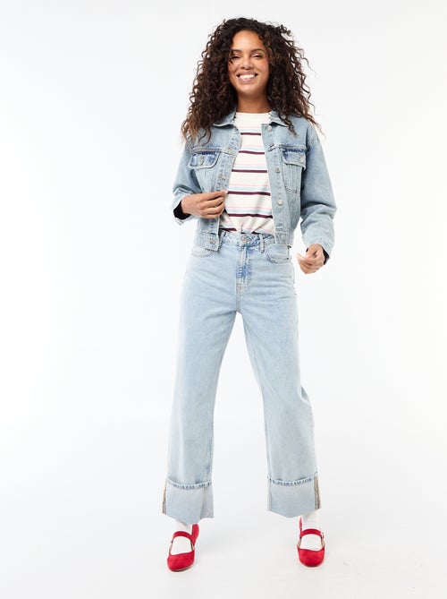 Spijkerjas met klepzakken - Kiabi