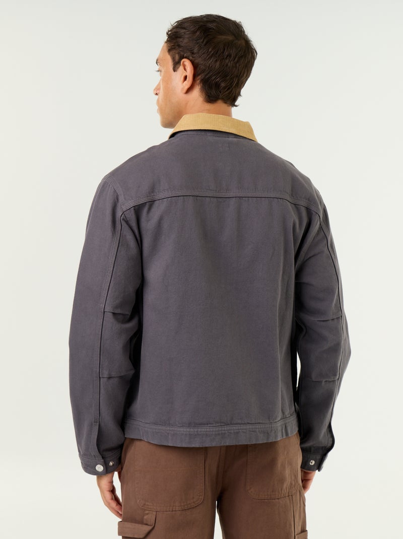 Spijkerjas met ribfluwelen kraag Blauw - Kiabi