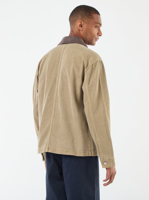 Spijkerjasje met kraagje van corduroy - Kiabi