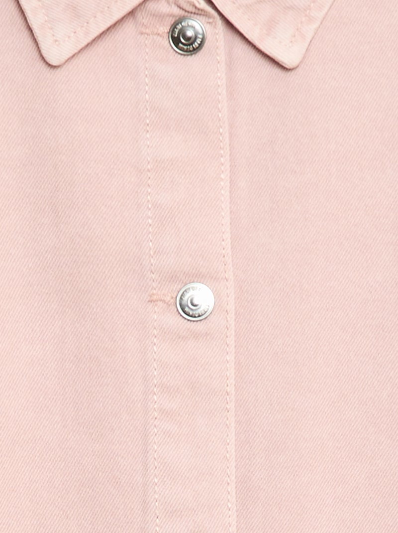 Spijkerjurk met overhemdkraagje Paars - Kiabi