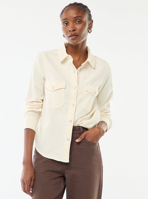 Spijkeroverhemd met 2 opgestikte borstzakjes met klepje - Kiabi