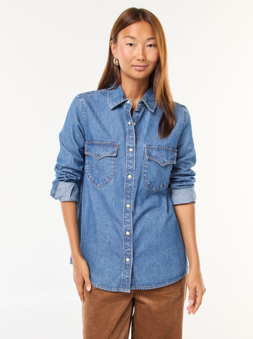 Spijkeroverhemd met klepzakjes - Kiabi