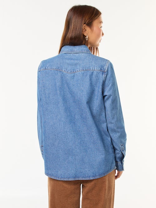 Spijkeroverhemd met klepzakjes - Kiabi