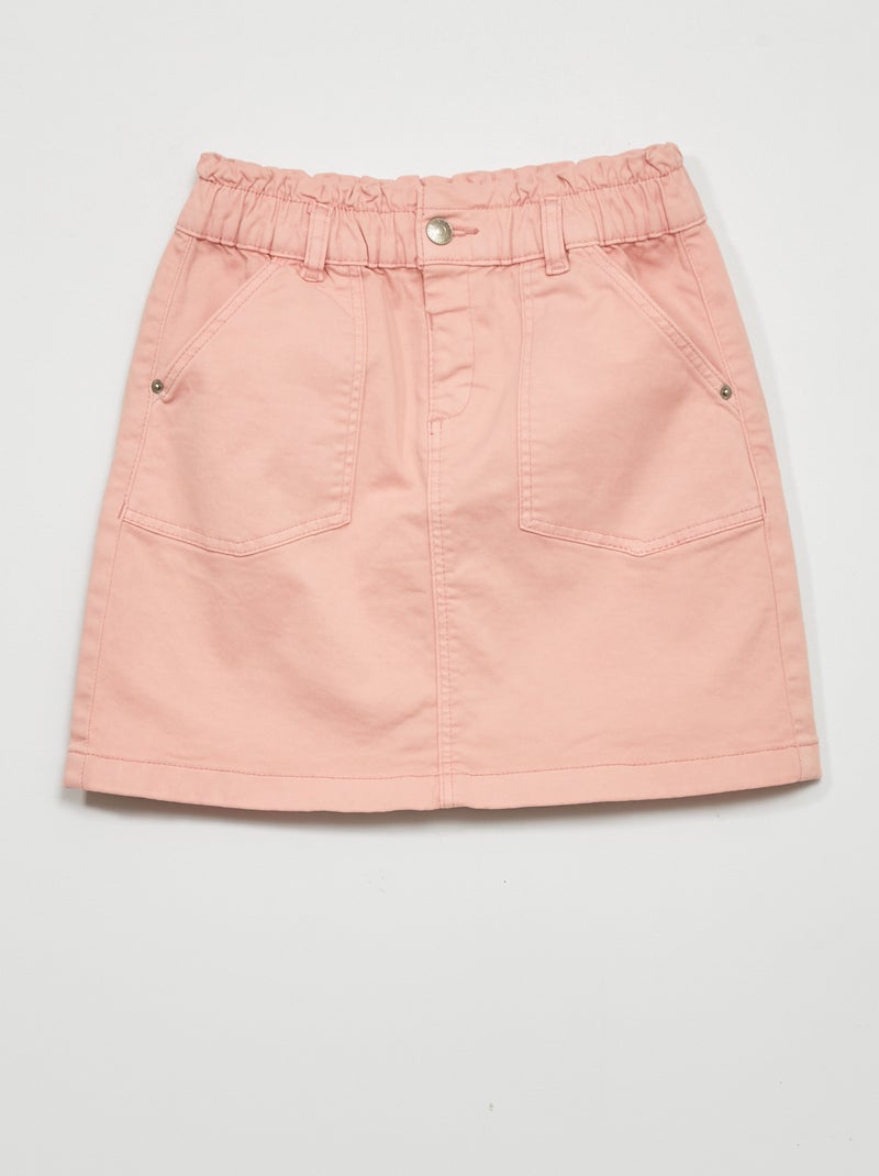 Spijkerrok met paperbagtaille roze - Kiabi
