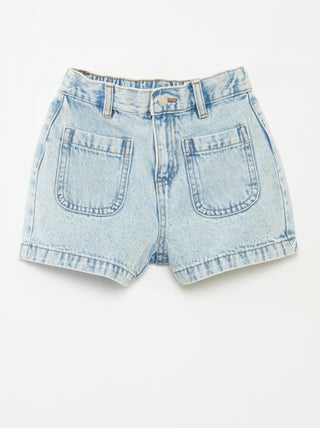 Spijkershort met hoge taille