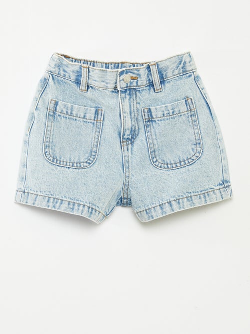 Spijkershort met hoge taille - Kiabi