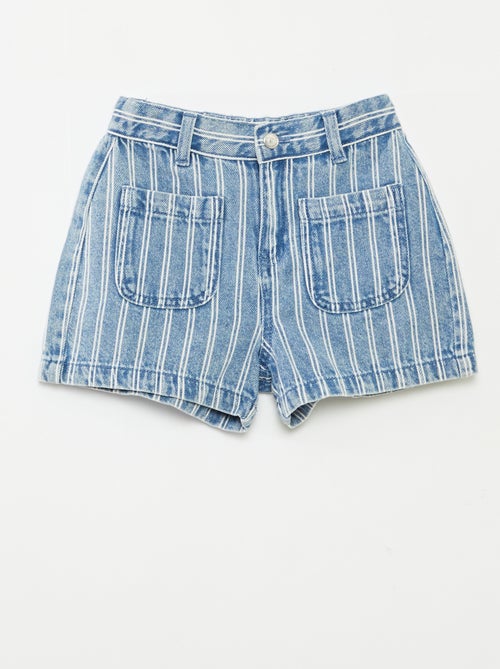 Spijkershort met hoge taille - Kiabi