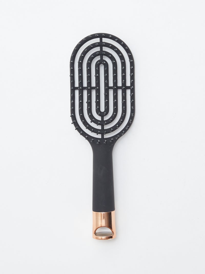 Spiraalvormige haarborstel met geïriseerd detail zwart - Kiabi