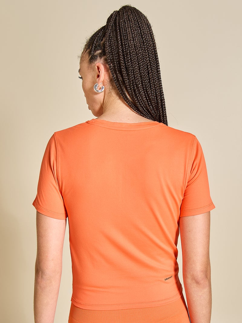 Sport T-shirt met ruches - (ekstract) Oranje - Kiabi