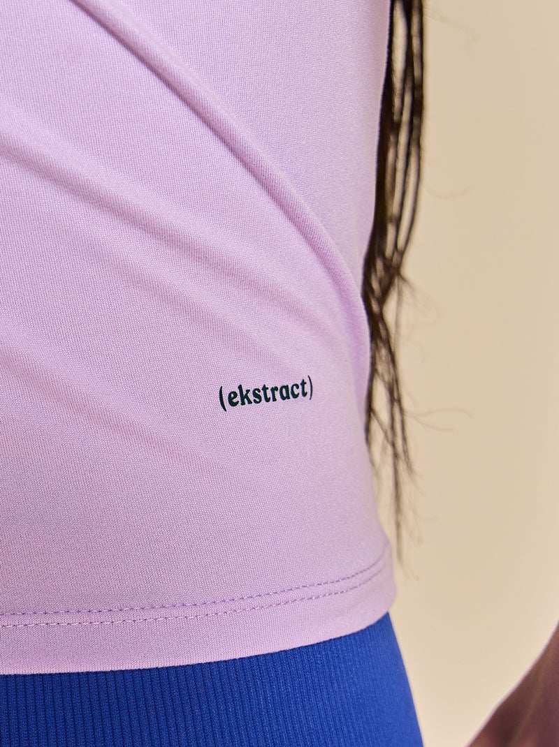 Sport T-shirt met ruches - (ekstract) Paars - Kiabi