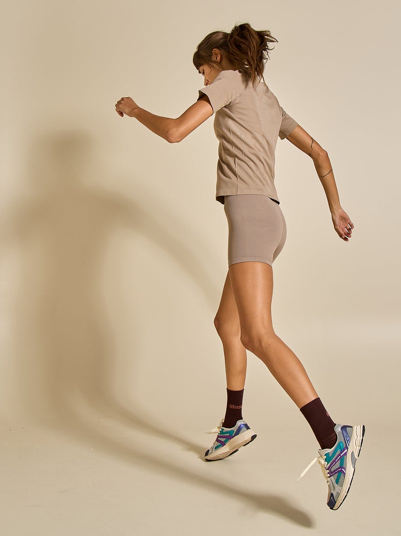 Sport T-shirt met tweedehuid-effect - (ekstract) Biege - Kiabi