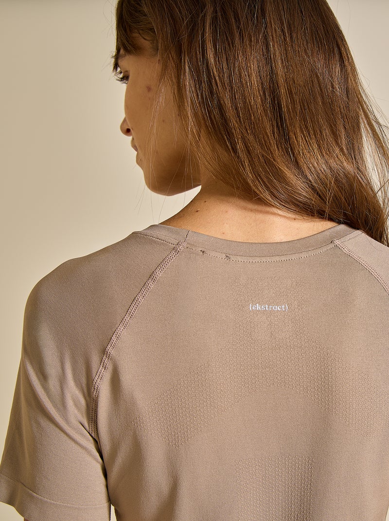 Sport T-shirt met tweedehuid-effect - (ekstract) Biege - Kiabi