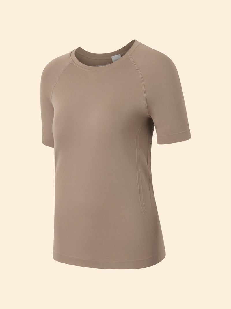 Sport T-shirt met tweedehuid-effect - (ekstract) Biege - Kiabi