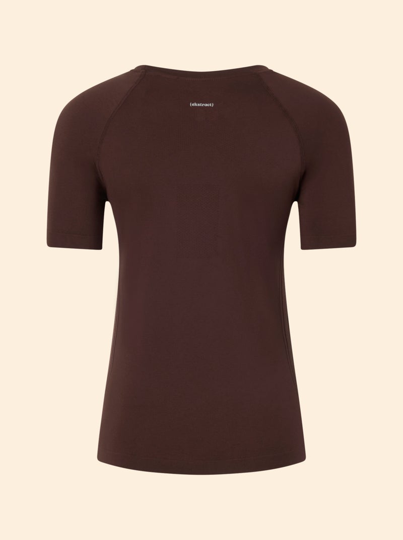 Sport T-shirt met tweedehuid-effect - (ekstract) Bruin - Kiabi