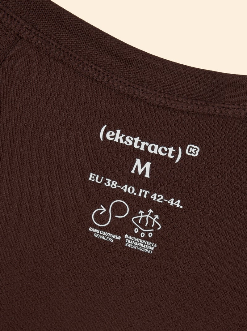 Sport T-shirt met tweedehuid-effect - (ekstract) Bruin - Kiabi