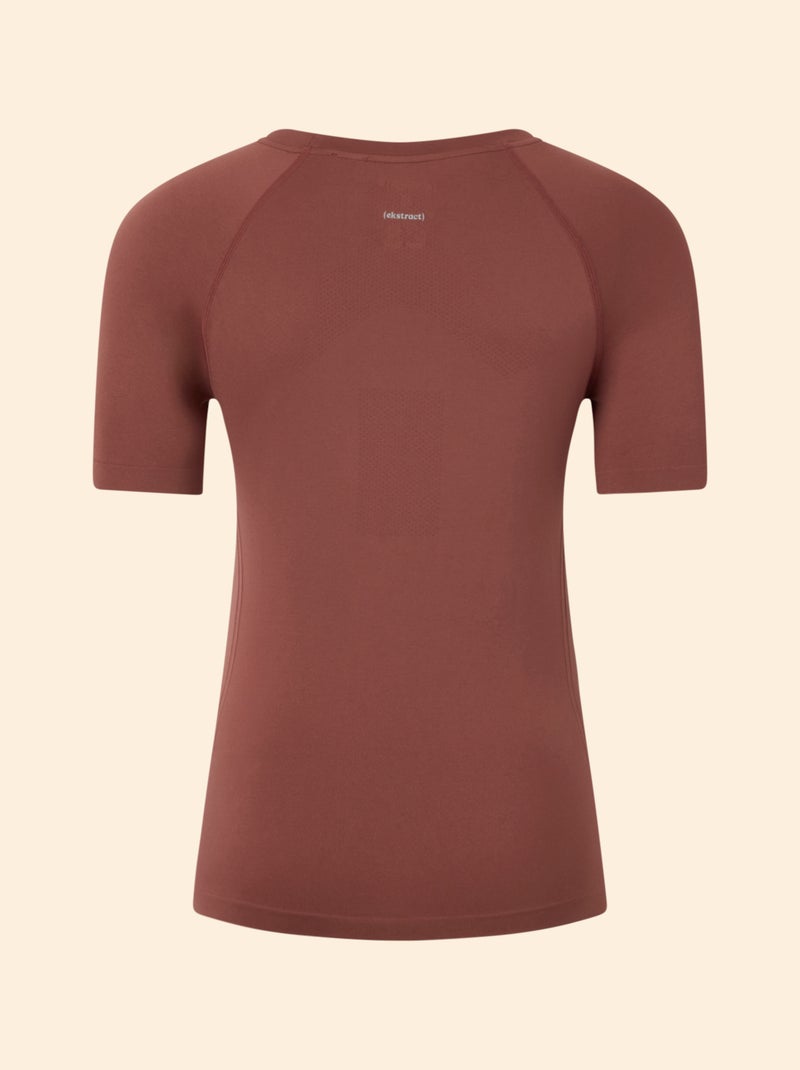 Sport T-shirt met tweedehuid-effect - (ekstract) Bruin - Kiabi