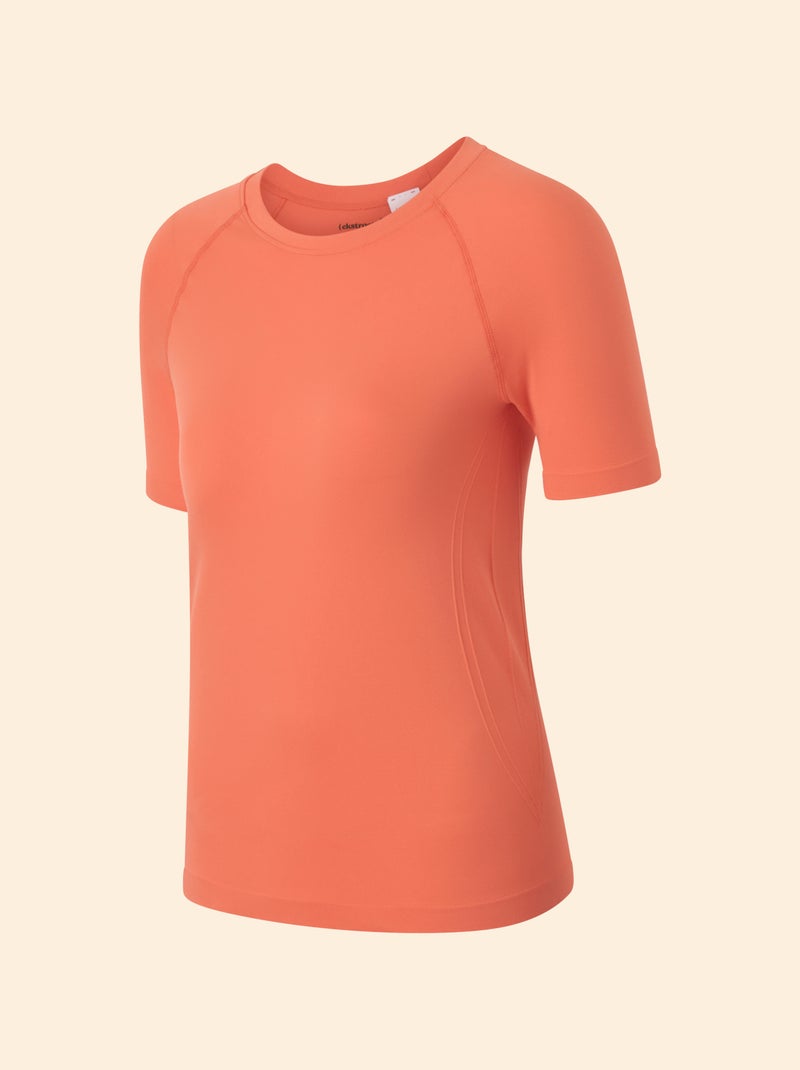 Sport T-shirt met tweedehuid-effect - (ekstract) Oranje - Kiabi