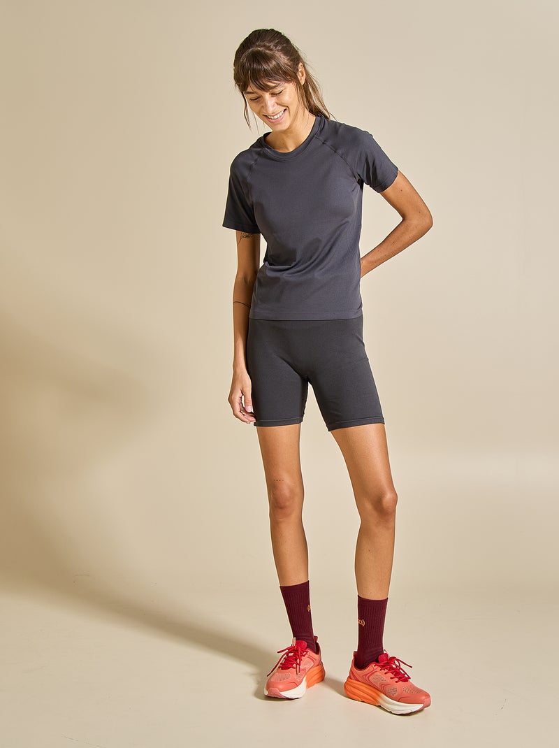 Sport T-shirt met tweedehuid-effect - (ekstract) Zwart - Kiabi