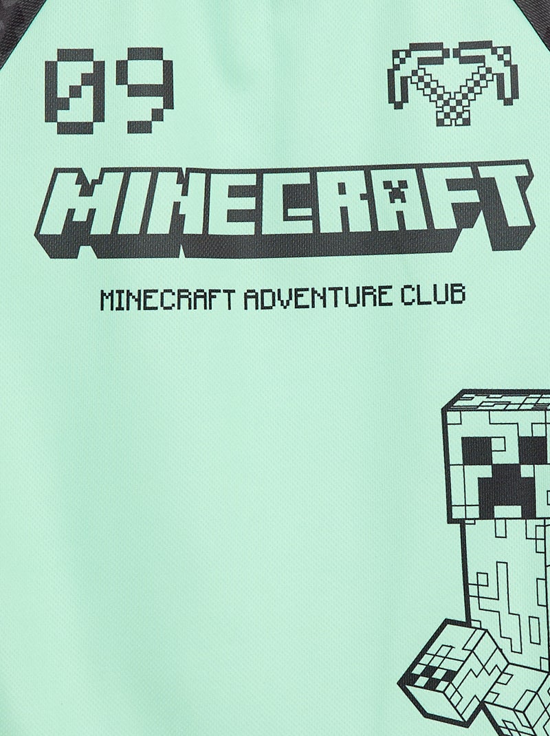 Sport T-shirt van soepele stof 'Minecraft' Groen - Kiabi