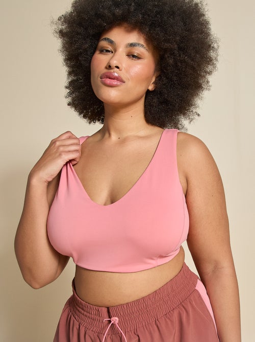 Sportbeha met gekruiste bandjes op de rug, medium ondersteuning - (ekstract) - Kiabi