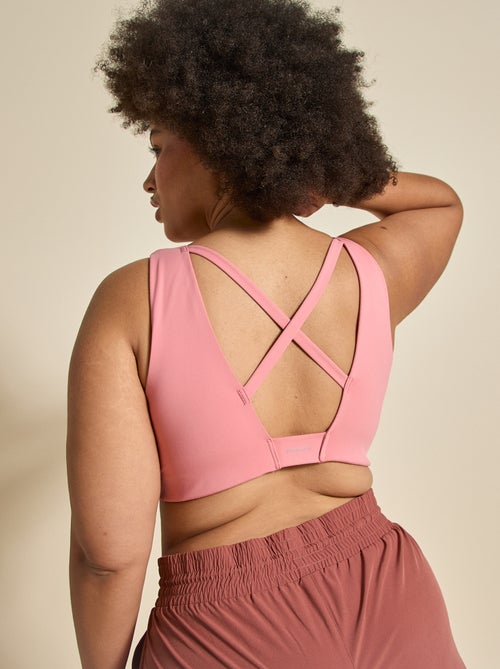 Sportbeha met gekruiste bandjes op de rug, medium ondersteuning - (ekstract) - Kiabi