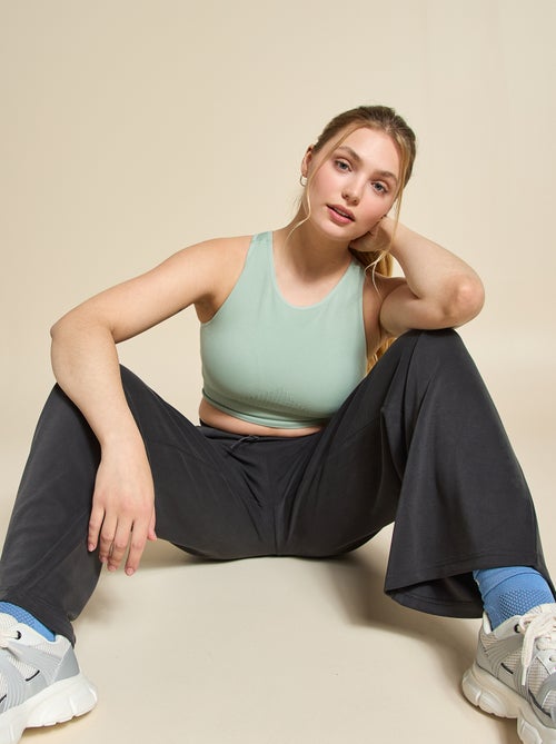 Sportbeha van ribstof met lichte ondersteuning - (ekstract) - Kiabi